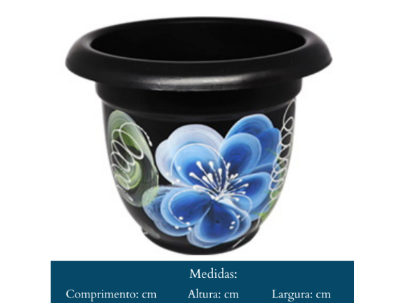 VASO GREGO  ECO  M  3,7 LITROS  PRETO  DECORADO  361