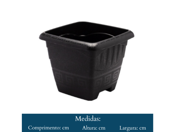 VASO  QUADRADO   M  6    LITROS  PRETO  0291