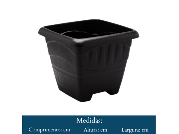 VASO  QUADRADO   G 11  LITROS  PRETO  323