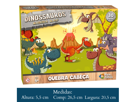 Q. CABECAS  30  PCS  - DINOSSAUROS MADEIRA  0965.1