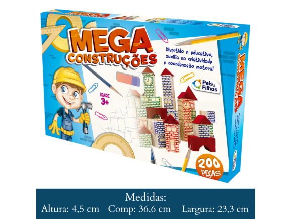 MEGA  CONSTRUCOES  200  PCS  -  MADEIRA  7438.1