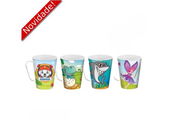 CANECA  DECORADA  PLASTICO  INFANTIL   430ML  1403