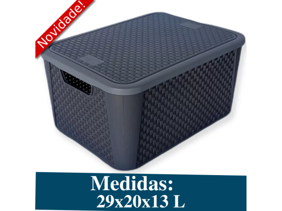 ORGANIZADOR RATTAN CINZA N1 5,8 LITROS 2046