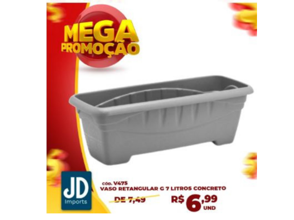  VASO  RETANGULAR  G 7     LITROS  CONCRETO  0475