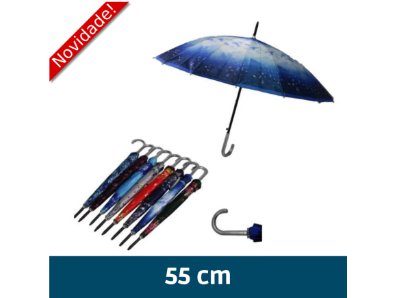 GUARDA CHUVA DE CABO HASTE 55 CM REF. G5088-16HT