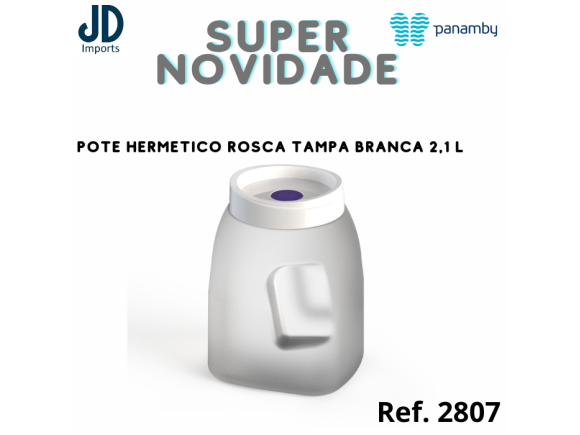 POTE HERMETICO ROSCA TAMPA BRANCA 2,1 L 965