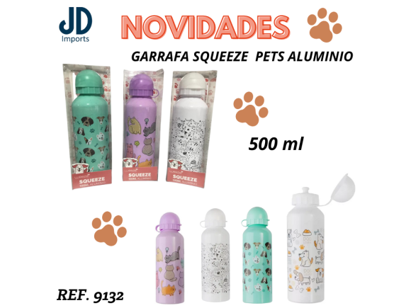 GARRAFA SQUEEZE  PETS ALUMINIO  500ML  CB1721