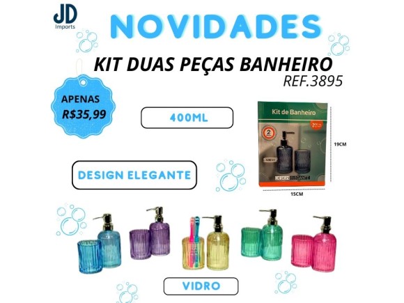 KIT 2PCS BANHEIRO VIDRO DUBLIN SORTIDO CT3093