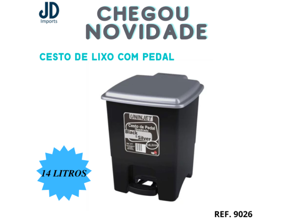 CESTO DE PEDAL 14L PP PRETO - 69164048