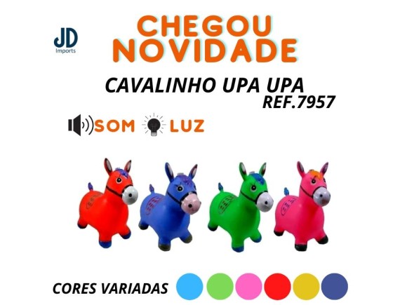 BRINQUEDO INFLAVEL COM SOM, MODELO DE CAVALO UPA UPA,  COM SOM  A BATERIA 8177