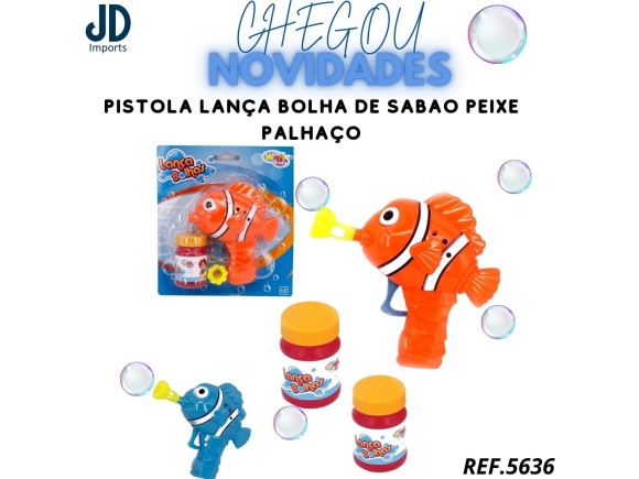 PISTOLA LANCA BOLHA DE SABAO PEIXE PALHACO WB5636