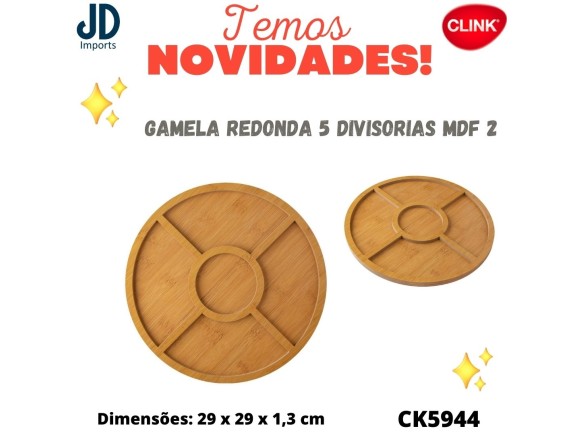 GAMELA REDONDA 5 DIVISORIAS MDF 29X29X13  CK5944