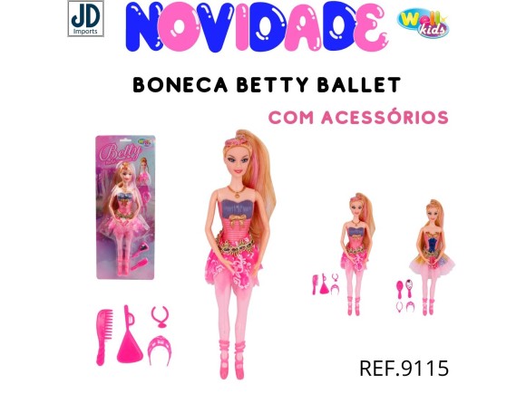 BONECA  BETTY  BALLET  COM  ACESSORIOS   WB2971