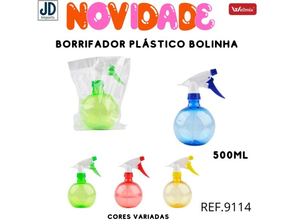 BORRIFADOR PLASTICO  500ML  COLORIDO  BOLINHA  4288